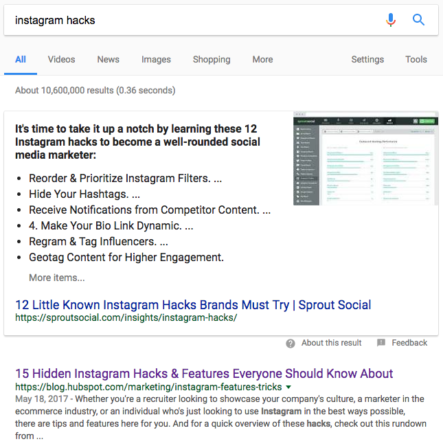 Google Featured Snippet